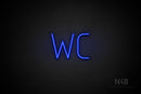 "WC" (Genius font) - LED neon sign