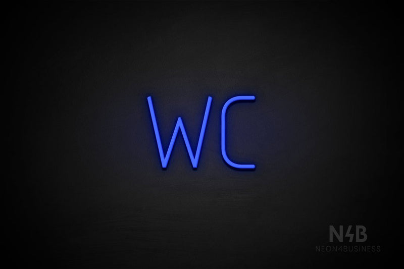 "WC" (Genius font) - LED neon sign