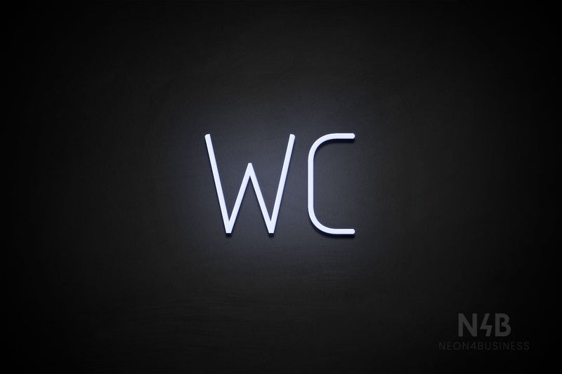 "WC" (Genius font) - LED neon sign