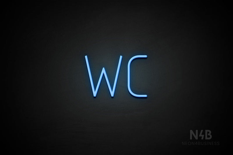 "WC" (Genius font) - LED neon sign