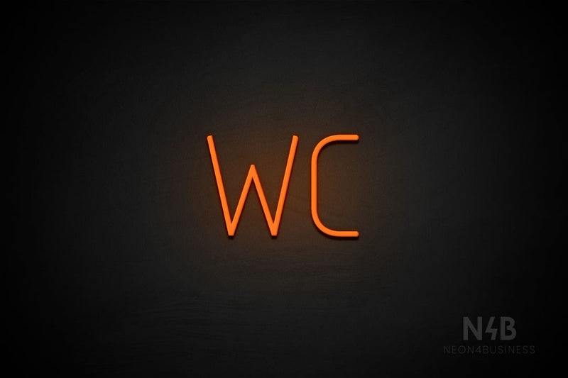 "WC" (Genius font) - LED neon sign