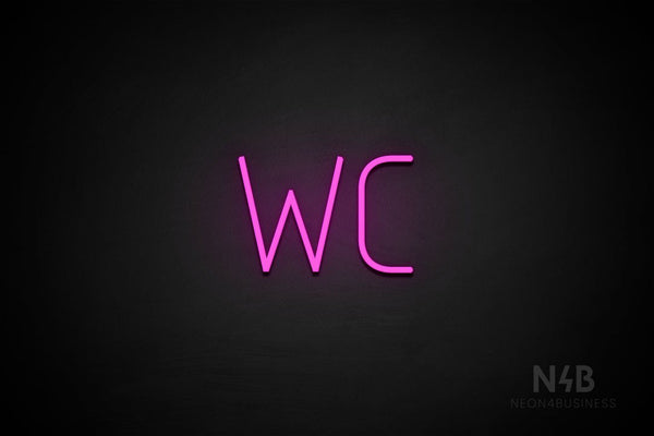 "WC" (Genius font) - LED neon sign