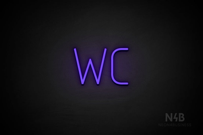 "WC" (Genius font) - LED neon sign