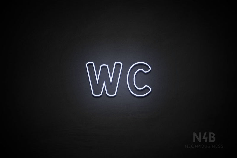 "WC" (Kalisha font) - LED neon sign
