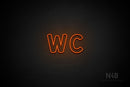 "WC" (Kalisha font) - LED neon sign