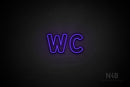 "WC" (Kalisha font) - LED neon sign