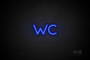"WC" (Mountain font) - LED neon sign