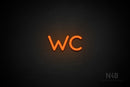 "WC" (Mountain font) - LED neon sign