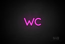 "WC" (Mountain font) - LED neon sign