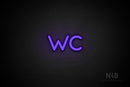 "WC" (Mountain font) - LED neon sign