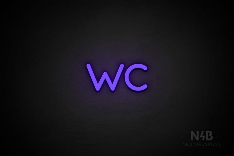 "WC" (Mountain font) - LED neon sign
