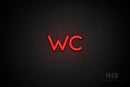 "WC" (Mountain font) - LED neon sign