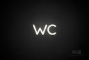 "WC" (Mountain font) - LED neon sign