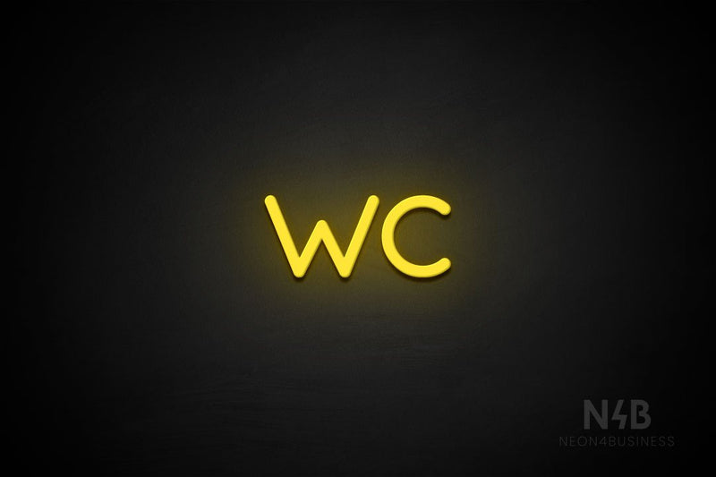 "WC" (Mountain font) - LED neon sign