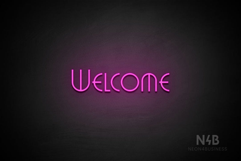 "WELCOME" (capitals, Grenade font) - LED neon sign