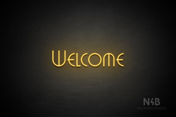"WELCOME" (capitals, Grenade font) - LED neon sign