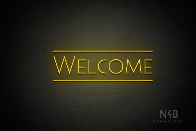 "WELCOME" (capitals, Paradise font) - LED neon sign