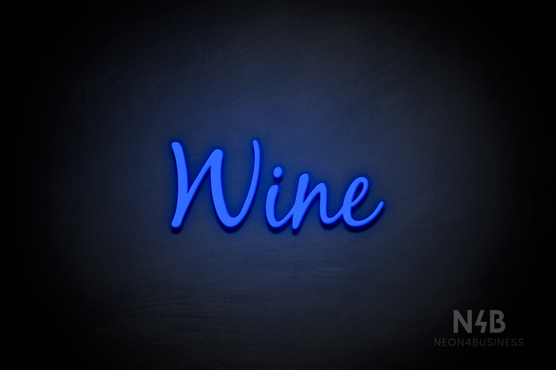 "Wine" (Notes font) - LED neon sign