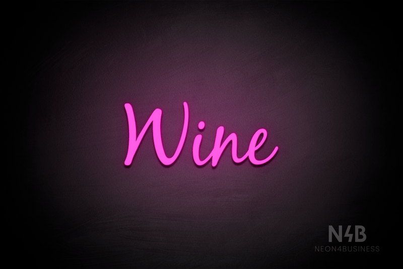 "Wine" (Notes font) - LED neon sign