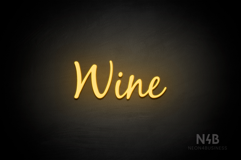 "Wine" (Notes font) - LED neon sign