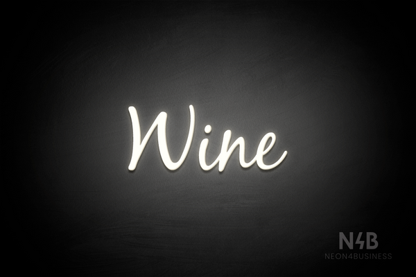 "Wine" (Notes font) - LED neon sign