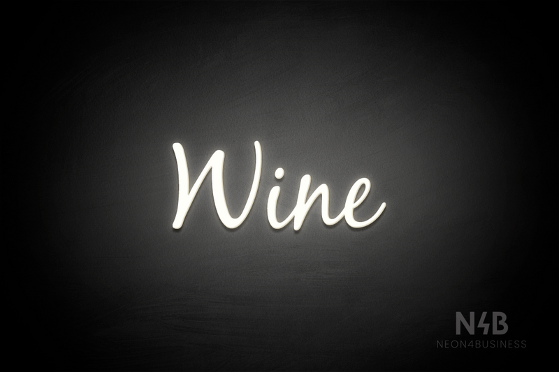 "Wine" (Notes font) - LED neon sign