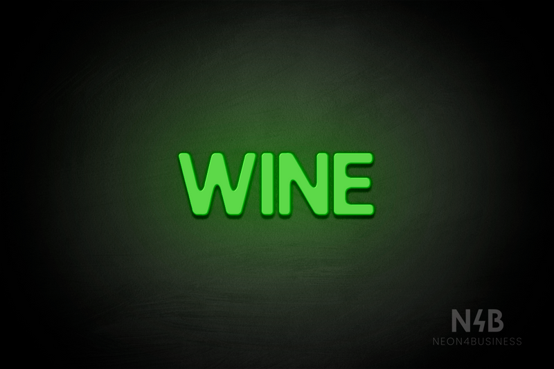 "WINE" (Adventure font) - LED neon sign