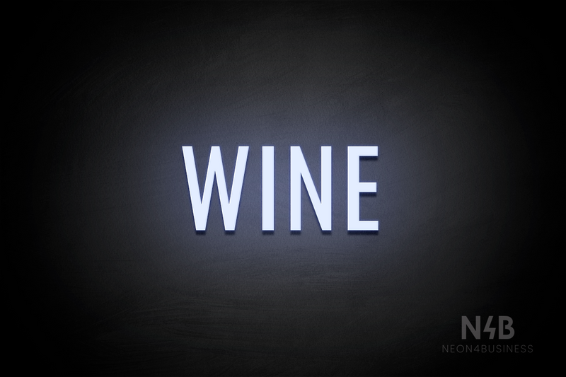 "WINE" (Fritz condensed font) - LED neon sign