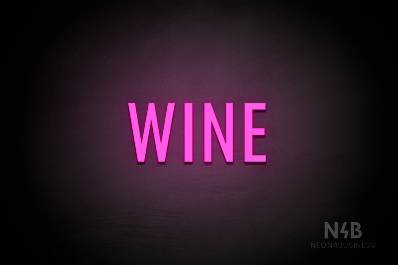 "WINE" (Fritz condensed font) - LED neon sign