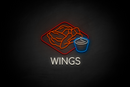WINGS - ("WINGS" at the bottom Cooper font) - LED neon sign