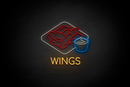 WINGS - ("WINGS" at the bottom Cooper font) - LED neon sign