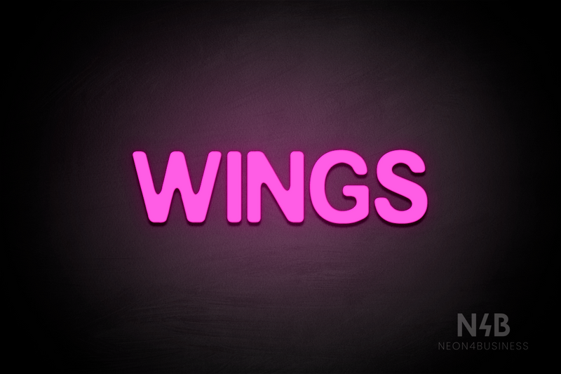 "WINGS" (Adventure font) - LED neon sign
