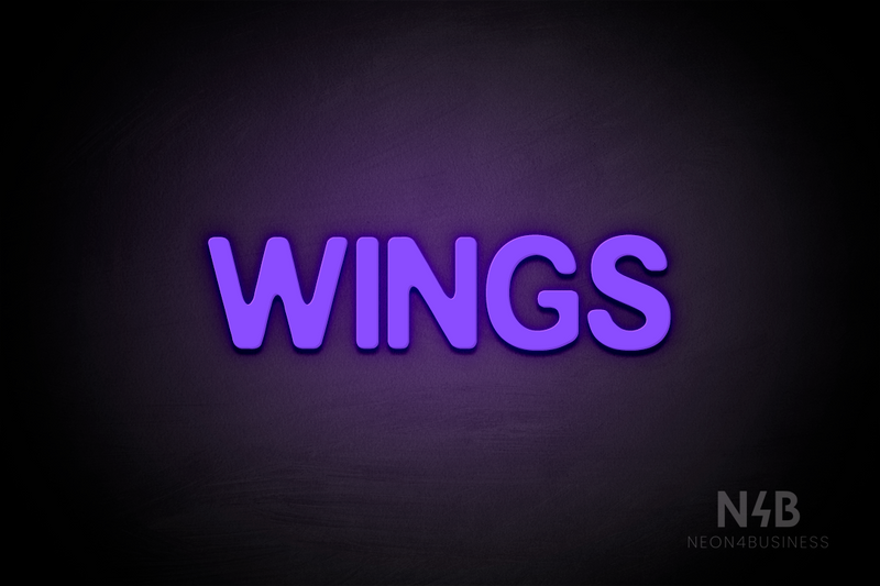 "WINGS" (Adventure font) - LED neon sign