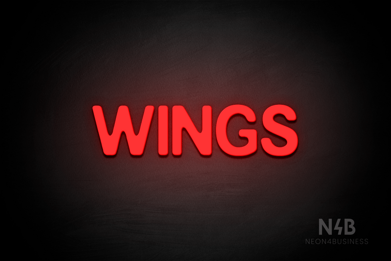 "WINGS" (Adventure font) - LED neon sign