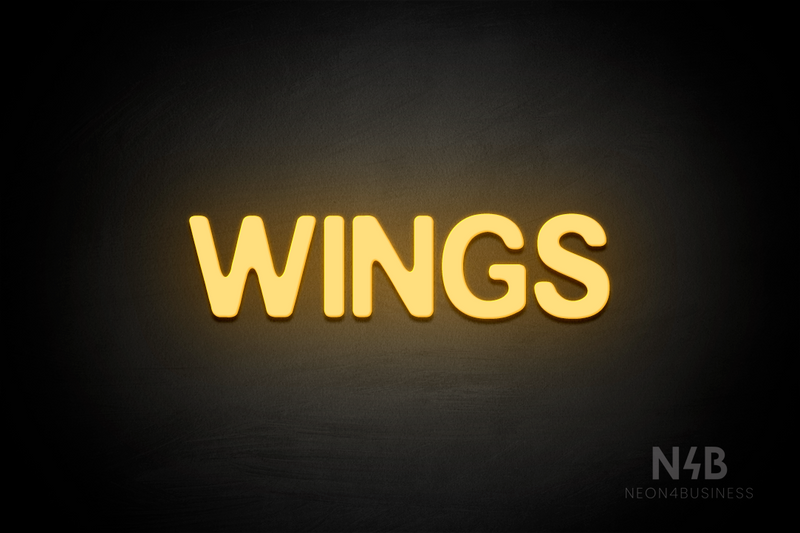 "WINGS" (Adventure font) - LED neon sign