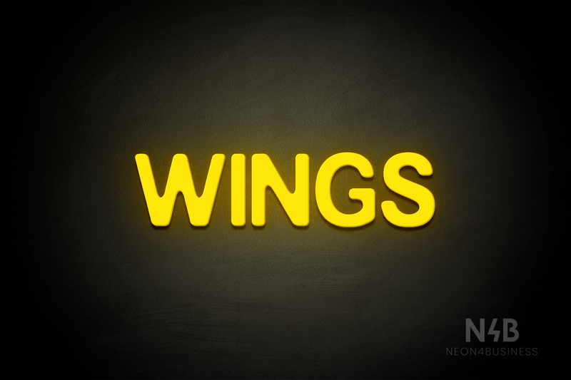 "WINGS" (Adventure font) - LED neon sign