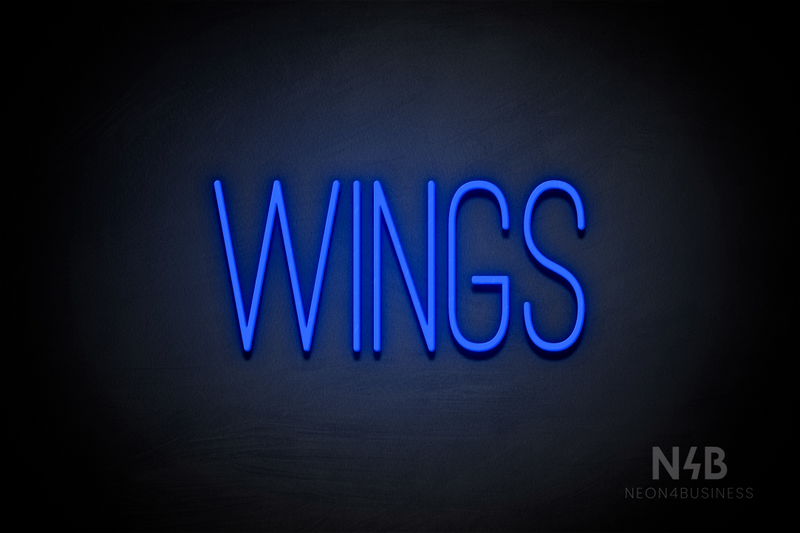 "WINGS" (Diamond font) - LED neon sign