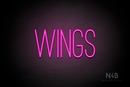 "WINGS" (Diamond font) - LED neon sign