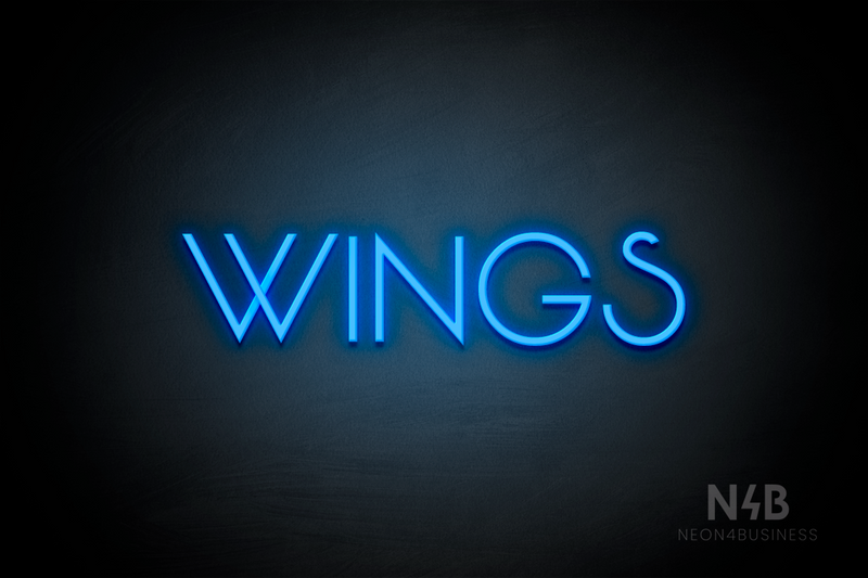 "WINGS" (Reason font) - LED neon sign