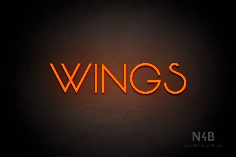 "WINGS" (Reason font) - LED neon sign