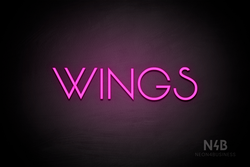 "WINGS" (Reason font) - LED neon sign