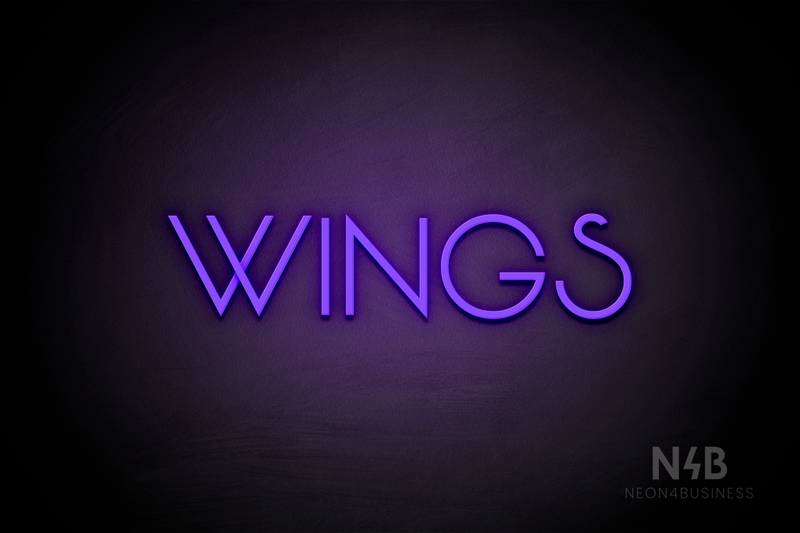 "WINGS" (Reason font) - LED neon sign
