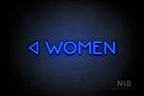 "WOMEN" (left arrow, Mountain font) - LED neon sign