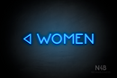 "WOMEN" (left arrow, Mountain font) - LED neon sign