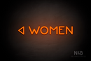 "WOMEN" (left arrow, Mountain font) - LED neon sign