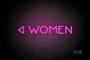 "WOMEN" (left arrow, Mountain font) - LED neon sign