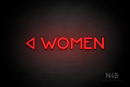 "WOMEN" (left arrow, Mountain font) - LED neon sign