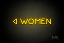 "WOMEN" (left arrow, Mountain font) - LED neon sign