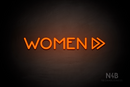 "WOMEN" (right double arrow, Mountain font) - LED neon sign
