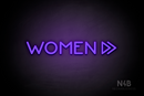 "WOMEN" (right double arrow, Mountain font) - LED neon sign